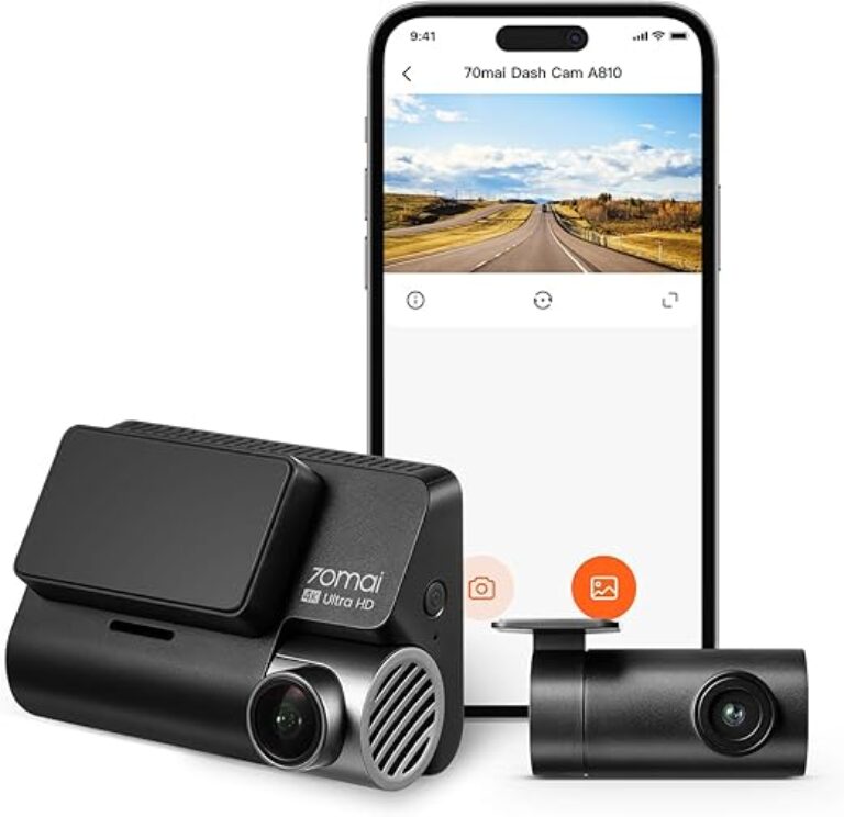 70mai New Dash Cam A810 with Sony Starvis 2 IMX678,Dual HDR Front and Rear Cam,Built in GPS,Night Owl Vision,Support 256GB Max,Smart Parking Guardian Mode,AI Motion Detection,Time-Lapse Recording