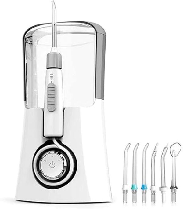 Electric Water Flosser, Cordless Dental Oral Irrigator - 3 Modes, 6 Tips (600ML, Waterproof Waterflosser)