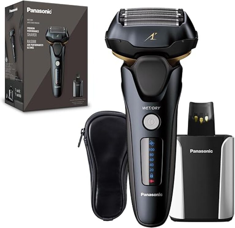 Panasonic Electric Razor for Men, Electric Shaver, ARC5 with Premium Automatic Cleaning and Charging Station, Wet Dry Shaver Men, Cordless Razor, with Pop-Up Trimmer ES-LV97-K, Black