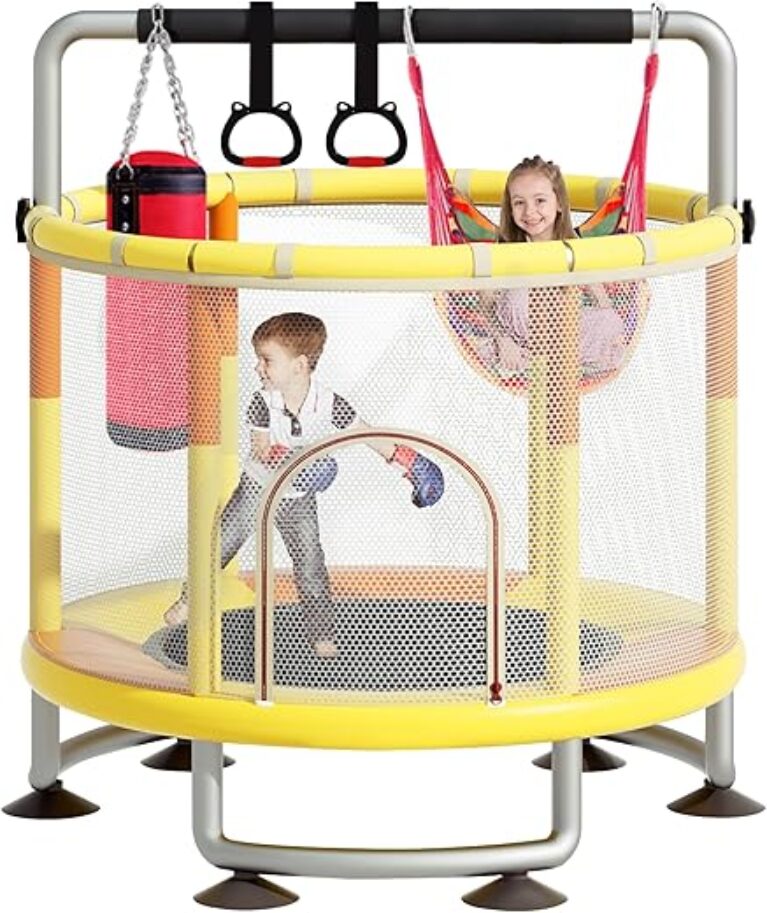 5-in-1 Toddler Trampoline for Kids,60" Trampoline for Toddlers,Upgrade Kids Trampoline Indoor Outdoor,500lbs Baby Child Large Small Trampoline with Safety Net