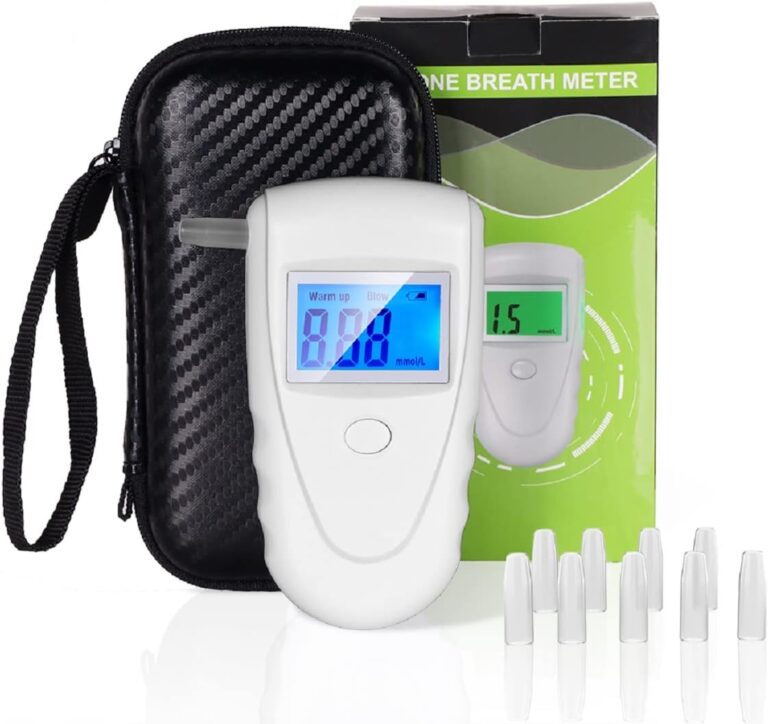 Keto Breath Breathalyzer, High Accuracy Ketone Meter Tracing Diet & Ketosis Status, Ketone Breath Analyzer with 10 Mouthpieces (White)