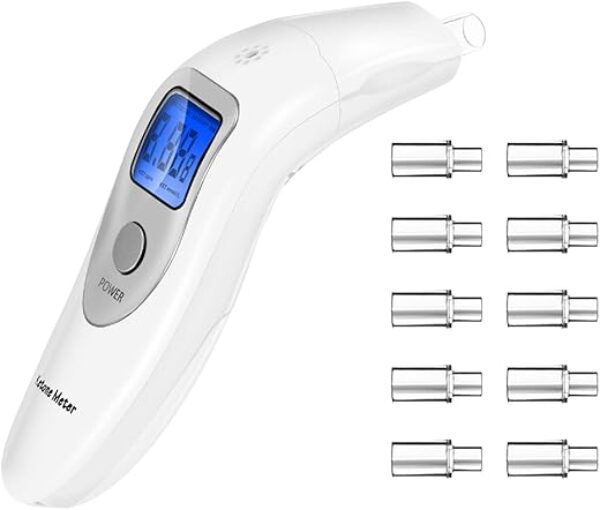 Ketone Meter Breathalyzer, Ketogenic Breath Analyzer for Weight Loss with 10 Mouthpiece(White) 13 Piece Set