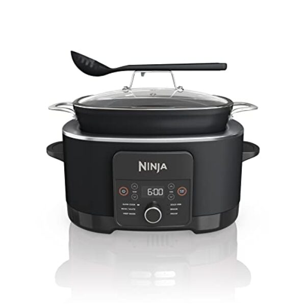 Ninja MC1010 Foodi PossibleCooker PLUS - Sous Vide & Proof 6-in-1 Multi-Cooker, with 8.5 Quarts, Slow Cooker, Dutch Oven & More, Glass Lid & Integrated Spoon, Nonstick, Oven Safe Pot to 500°F, Black