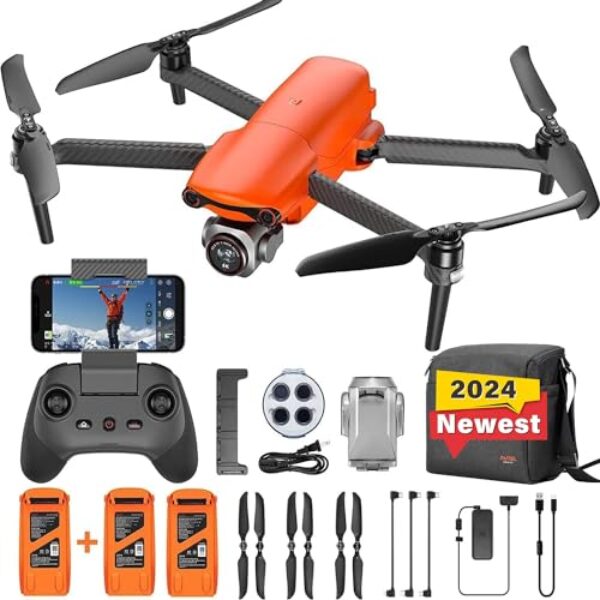 Autel Robotics EVO Lite Plus Premium Bundle, 1'' CMOS Drone with 6K HDR Camera, 40 Minutes, 3 Axis Gimbal UAV 3-Way Obstacle Avoidance, 7.4 Miles Transmission, Lite+ Fly More Combo (Orange)