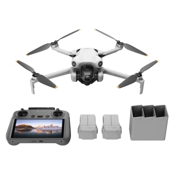 DJI Mini 4 Pro Fly More Combo with DJI RC 2, Mini Drone with 4K HDR Video, Under 0.549 lbs/249 g, 3 Batteries for up to 102 Mins Flight Time, Smart Return to Home, Drone with Camera for Beginners