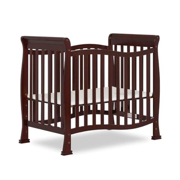 Dream On Me Violet 4-In-1 Convertible Mini Crib In Espresso, Greenguard Gold Certified, JPMA Certified, 3 Position Mattress Height Settings, Non-Toxic Finish