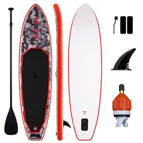 FunWater Inflatable Stand Up Paddle Board with Premium SUP Accessory with Stable Wide Stance - SUP for All Skill Levels