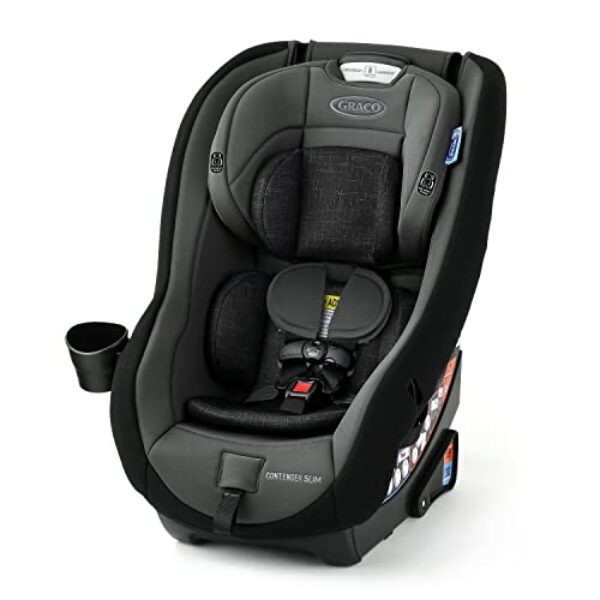 Graco Contender Slim Convertible Car Seat, West Point, Space-Saving Design, Lightweight and Compact