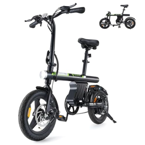 isinwheel U1 Electric Bike for Adults 750W Peak Motor, 20 mph Folding Ebike, 14" Adults Electric Bicycles with Smart Uphill, 280.8Wh Battery, 25 Miles PAS Range, Mini E Bikes for Adults and Teens