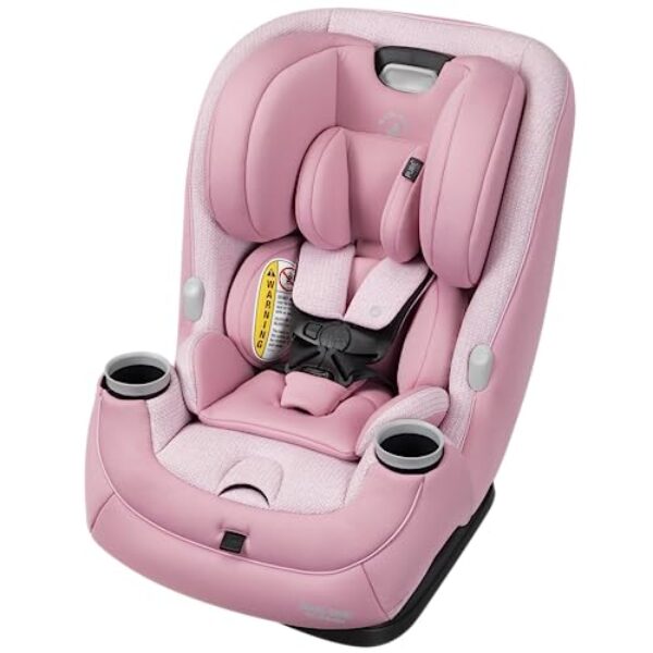 Maxi-Cosi Pria All-in-One Convertible Car Seat, Rear Facing Car Seat for Infants from 4-40 lbs, Forward Facing Car Seat up to 100 lbs in Booster Seat Mode, Rose Pink Sweater