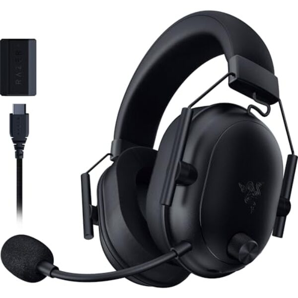 Razer BlackShark V2 HyperSpeed for PC - Wireless Ultra-Lightweight Esports Headset (280g, HyperClear Super Wideband Mic, Triforce Titanium 50 mm Drivers, Bluetooth) Black