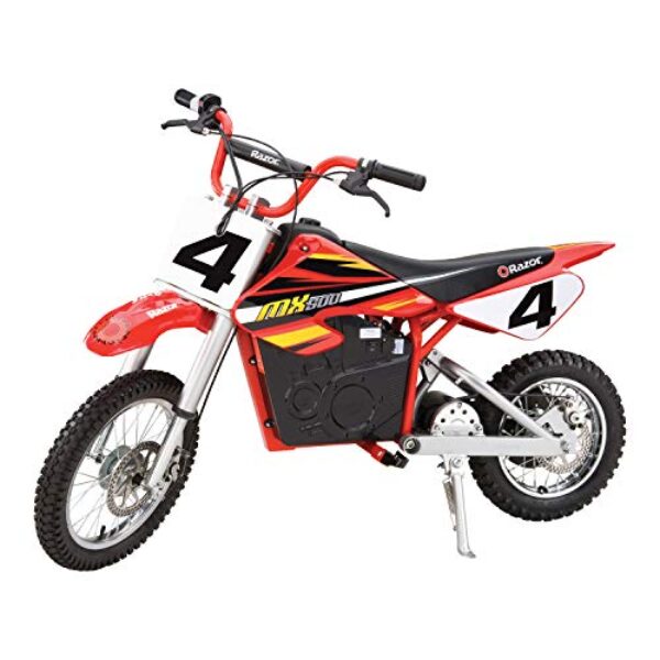 Razor MX500 Dirt Rocket Electric Motocross Bike – Thrill Seeker's Dream Ride, Up to 15 MPH (24 KMH), 40 Minutes Ride Time, Ages 14+, Red