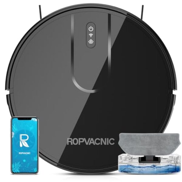 ROPVACNIC Robot Vacuum Cleaner Robot Vacuum and Mop Combo with 4000Pa Suction, Personalized Cleaning Adjustments, Self-Charging Robotic Vacuum Cleaner, Advanced Obstacle Avoidance