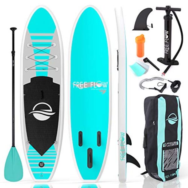 SereneLife Stand up Paddle Board Inflatable - Non-Slip SUP Paddle Board Paddle, Pump, Leash, and Accessories - Fun Water inflatable paddle board for Adults and Youth with Wide Stable Design