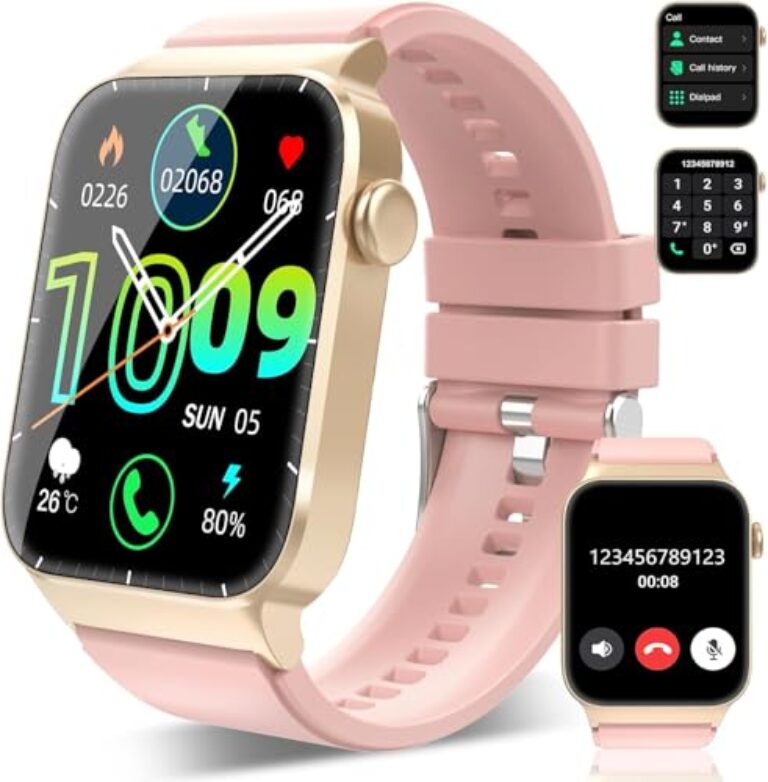 Smart Watch for Men Women(Answer/Make Calls), 1.85" HD Smartwatch, Fitness Watch with 112 Sports Modes, Heart Rate Sleep Monitor/Step Counter, IP68 Waterproof Fitness Tracker for Android , Deep Pink