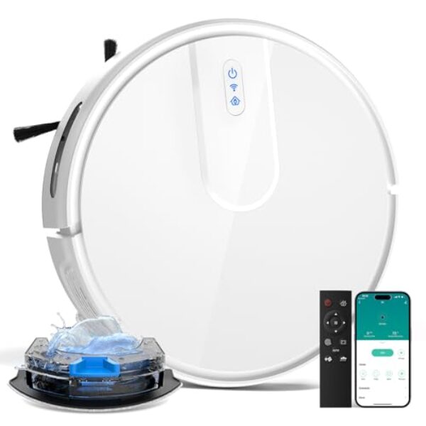 VIPSUN Robot Vacuum and Mop Cleaner with 4500Pa Suction, Advanced 3D Obstacle Avoidance, Next-Generation Smart APP & Voice Control Robotic Vacuum, Automatic Aspirdora for Home Hard Floor, Pet Hair