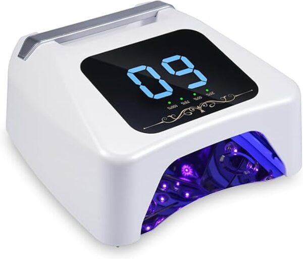 72W UV LED Nail Lamp Quick Drying Gel Nail Dryer with 4 Timer Settings Smart IR Sensor Nail UV Light for Gel Polish Gel Curing Lamp for Toes Nails Compatible with All Gel Type