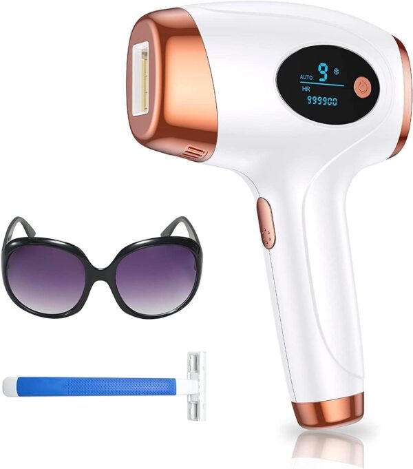 Aopvui Laser Hair Removal Device for Women and Men, 3-in-1 Upgraded 999,900+ Flashes at-Home IPL Hair Removal Device, Laser Hair Removal with 2 Mode 9 Energy Levels