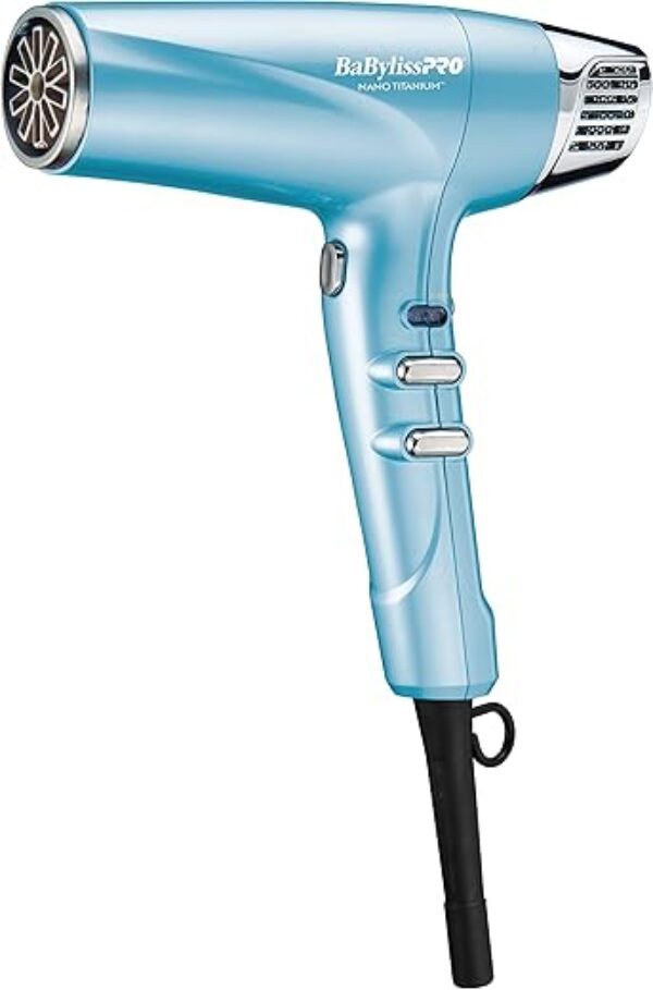 BaBylissPRO Nano Titanium Hair Dryer, Professional 2000-Watt Blow Dryer, Ionic Technology Dries Hair Faster With Less Frizz