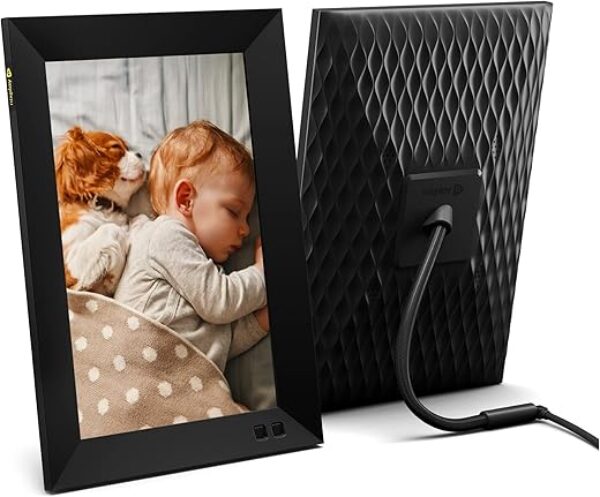 Nixplay Smart Digital Picture Frame I 10.1 inch I WiFi I Black I Unlimited Cloud Photo Storage + 5GB Video Storage I Shared Family Playlists I Mobile App, Email I Preload Content for a Gifted Frame