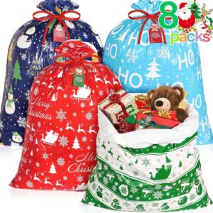 8 PCS Jumbo Christmas Gift Bags with Tags