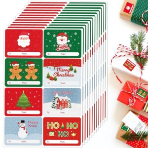 80 Christmas Gift Tags: Santa, Snowman, Gingerbread