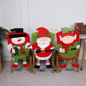 ACJRYO Christmas Chair Covers Set - Santa, Snowman, Elf