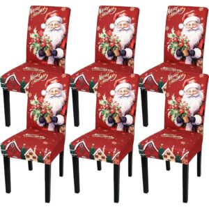 Set of 6 Santa Claus Chair Covers