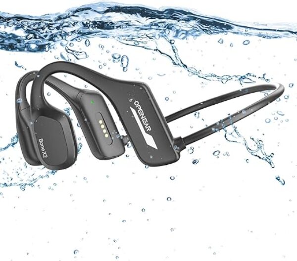 Swimming headphones, IP68 waterproof bone conduction headphones, open headphones Bluetooth 5.3, built-in MP3 player 32G memory, wireless sports headphones suitable for swimming, running, and cycling