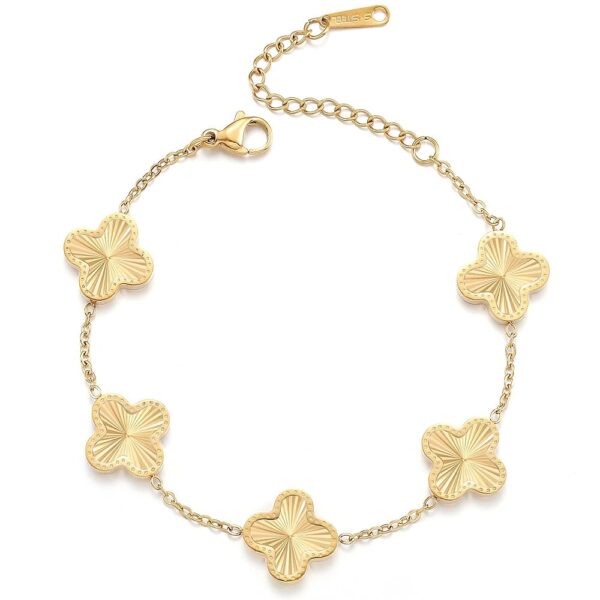 18K Gold Plated Clover Bracelet for Women