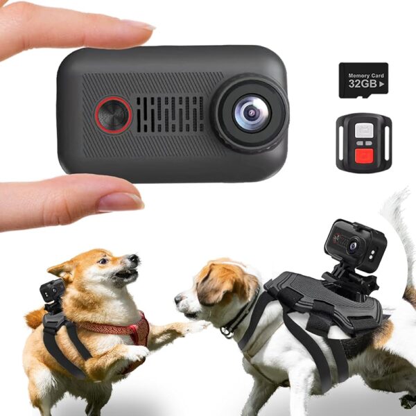 2K WiFi Pet Collar Camera with SD Card