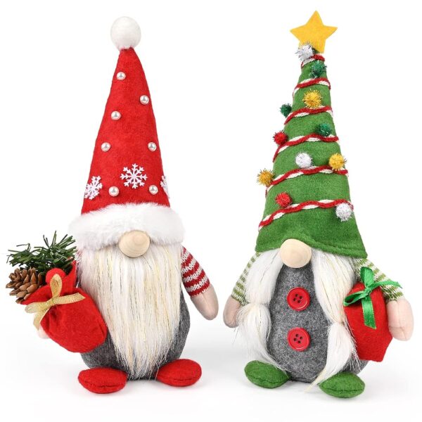 2PCS Handmade Christmas Gnome Decorations