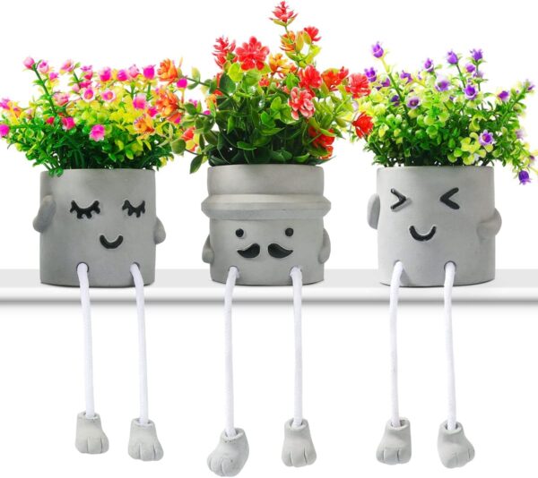 3-Pack Lifelike Fake Plants in Cute Pots