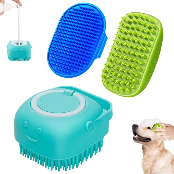 3PCS Dog Bath Brush Set for All Dogs