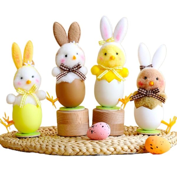 4-Pack Plush Easter Chick Figurines