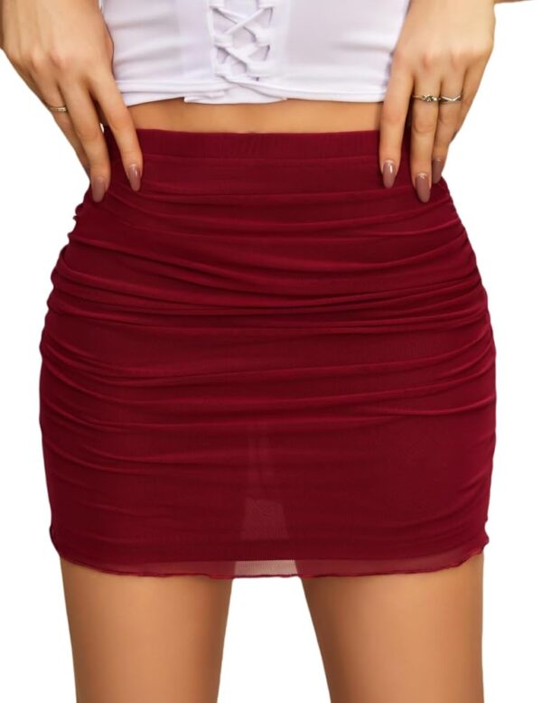 Avidlove Women's Ruched Bodycon Mini Skirt