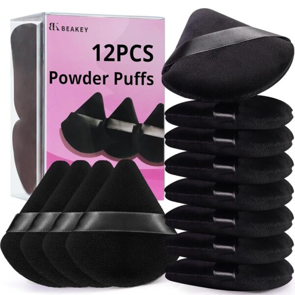 BEAKEY 12pcs Triangle Powder Puffs Set