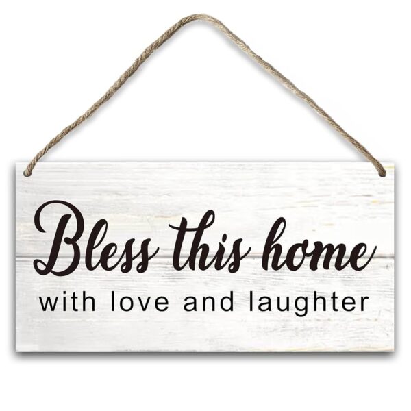 Bless This Home Wood Hanging Plaque