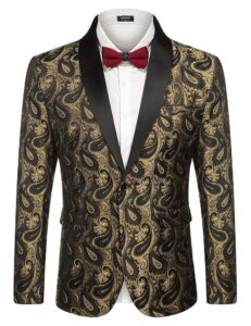 COOFANDY Men's Floral Tuxedo Blazer Jacket