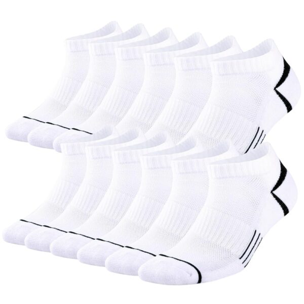 COOPLUS 12 Pack Men's Cushioned Ankle Socks