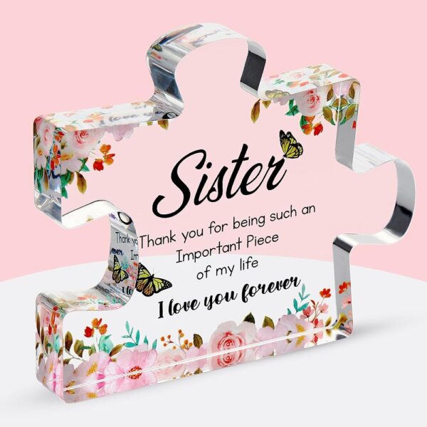 Engraved Acrylic Puzzle Piece Sister Gift