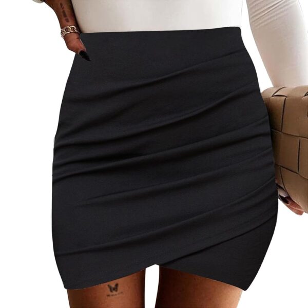 EXLURA Women's Ruched Tulip Mini Skirt