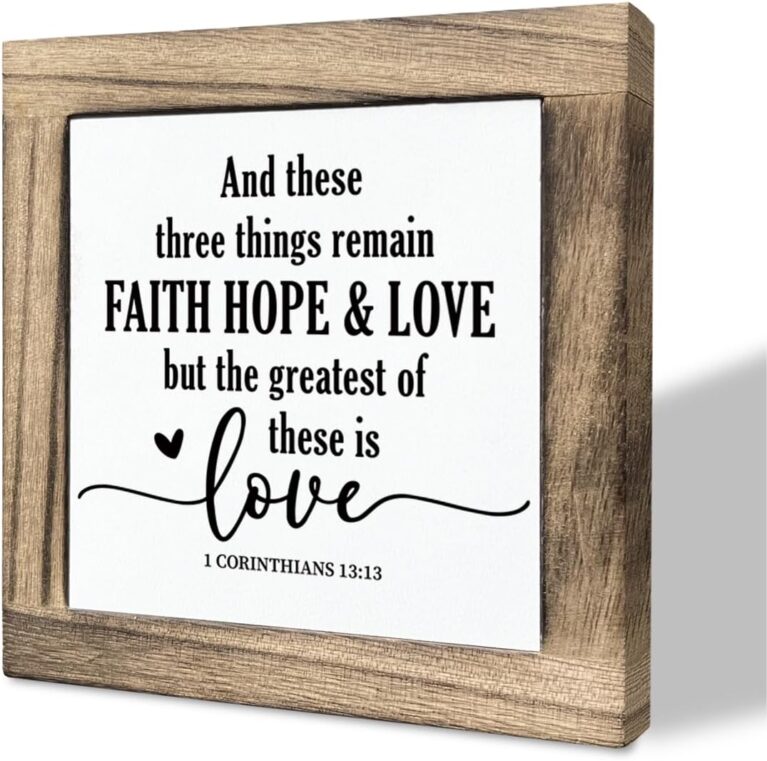 Faith, Hope, Love Wooden Plaque Sign