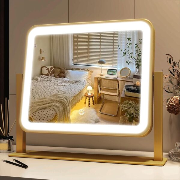 FENNIO 14'' Lighted Vanity Mirror - Gold