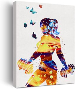 Fitness Girl Watercolor Wall Art Print