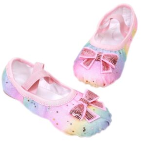 Glitter Split-Sole Ballet Shoes for Girls