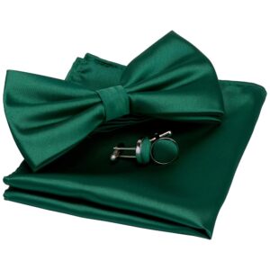 GUSLESON Men's Bow Tie and Pocket Square Set