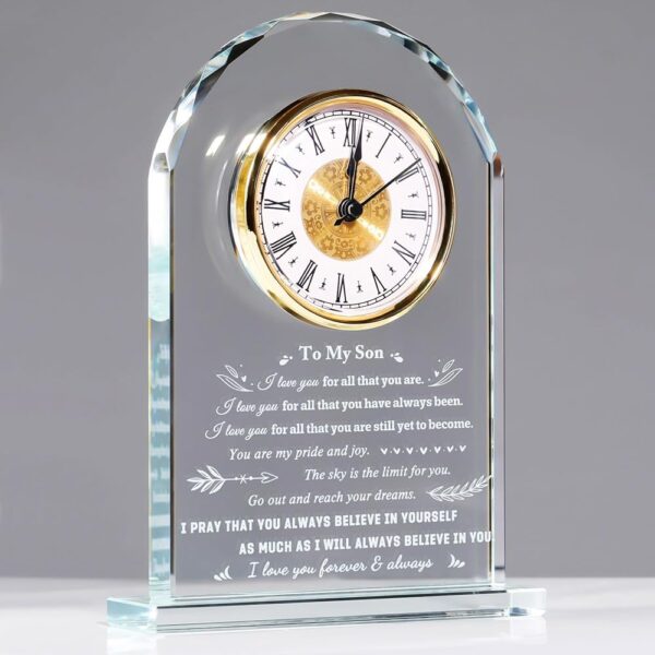 Inspirational Glass Clock Gifts for Son