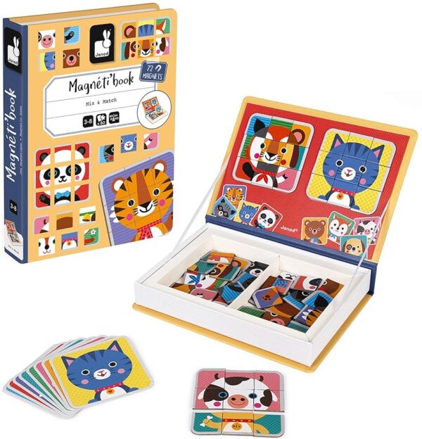 Janod Magnetibook 80 pc Animal Faces Game