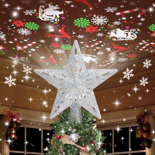 Kesfitt Lighted Christmas Tree Star Topper